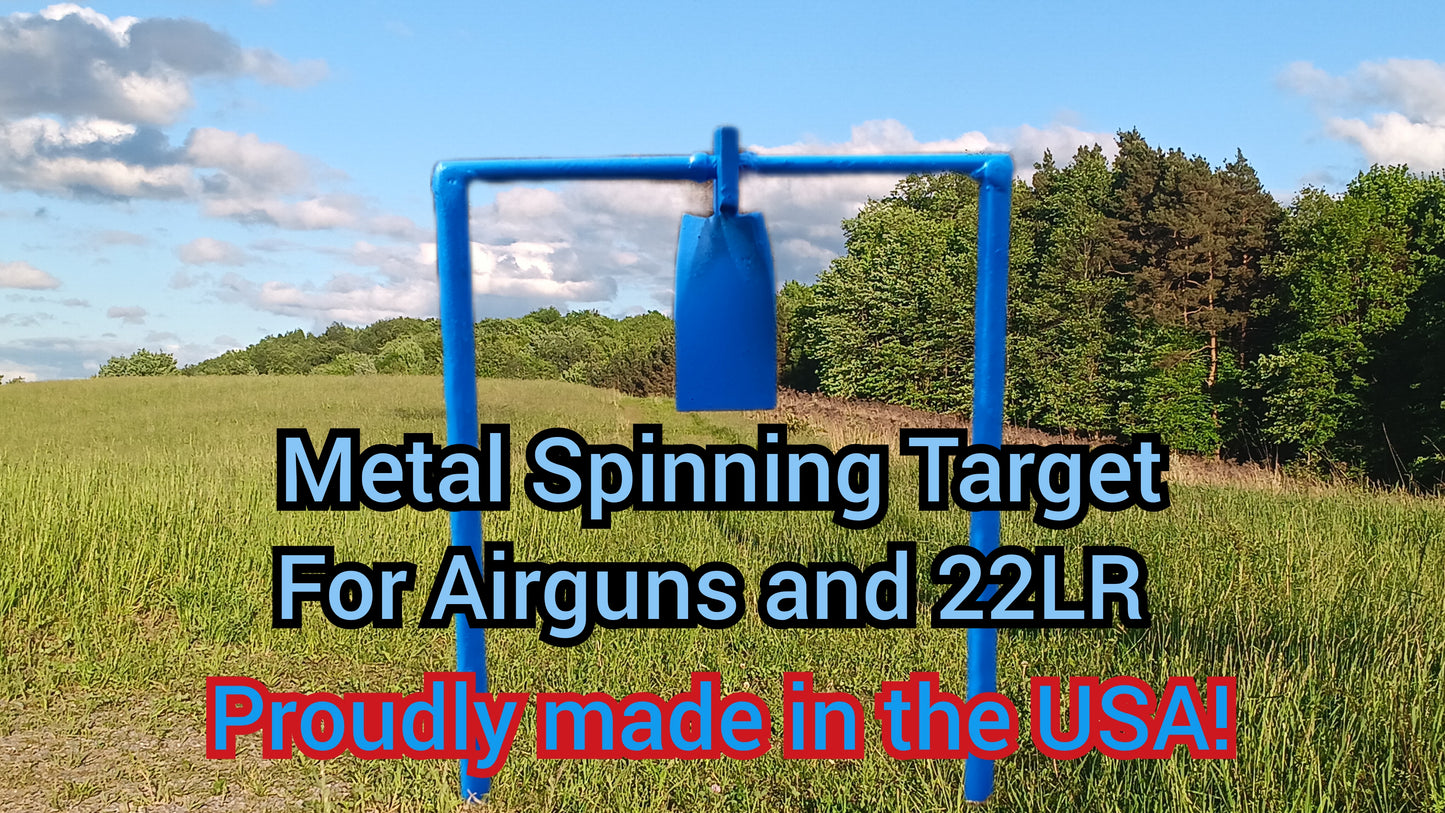 Metal Spinning Target For .30 Airgun &, .22LR (Blue!) - AirgunTargetStore&More