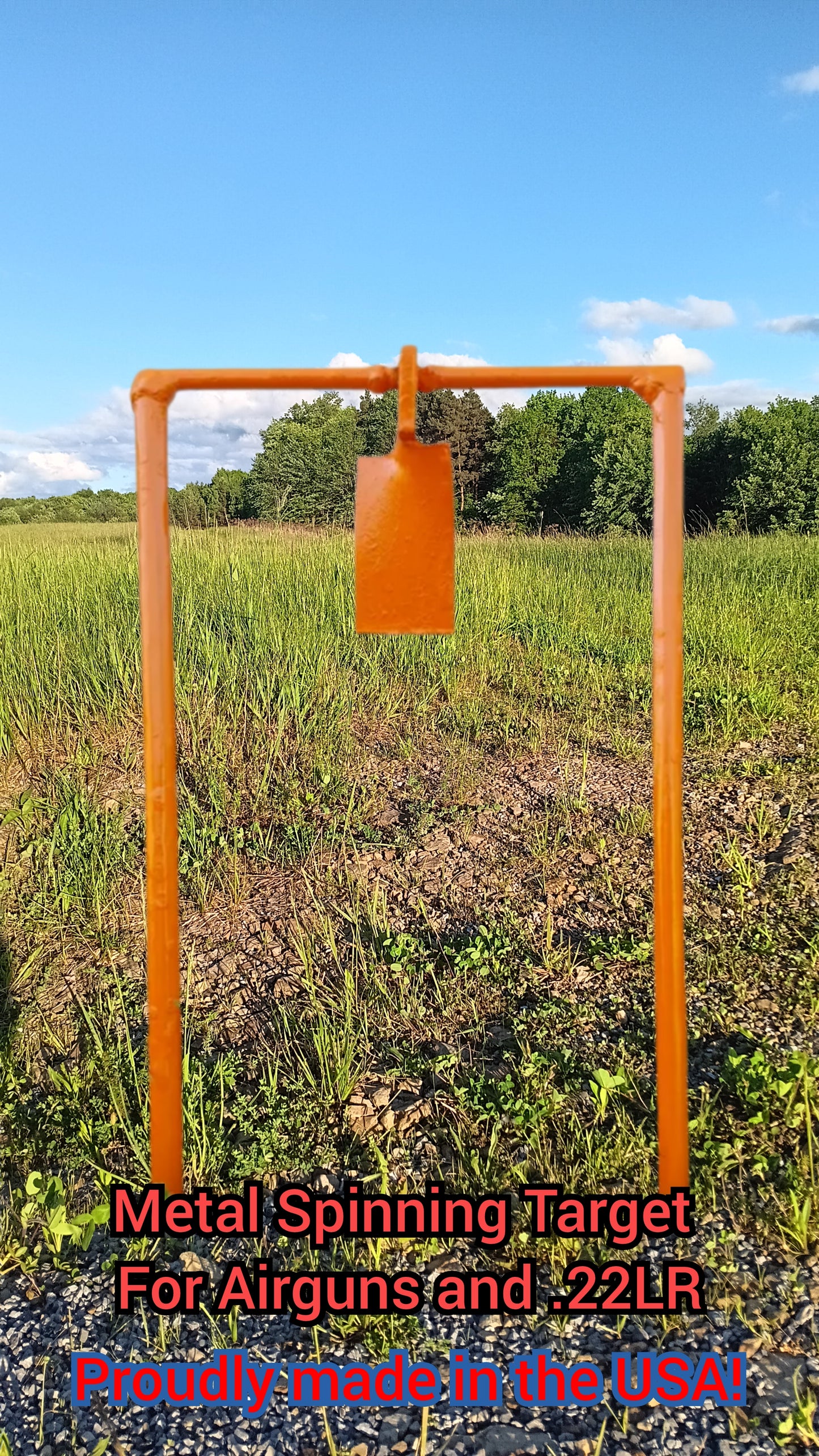 Metal Spinning Target For .30 Airgun &, .22LR (Orange!) - AirgunTargetStore&More
