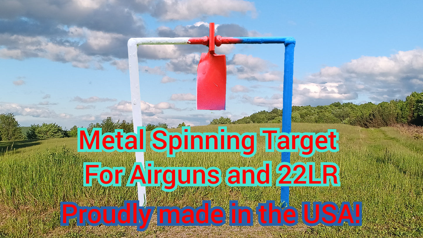 Metal Spinning Target For .30 Airgun &, .22LR (Red, White & Blue!) - AirgunTargetStore&More