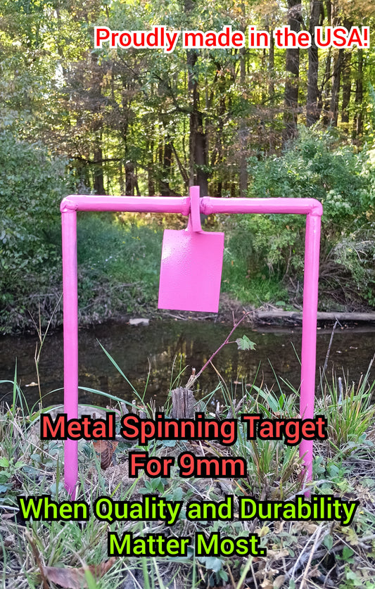 9MM Metal Spinning Target (Pink!) - AirgunTargetStore&More