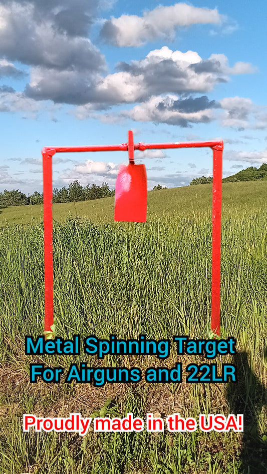 Metal Spinning Target For .30 Airgun &, .22LR (Red!) - AirgunTargetStore&More
