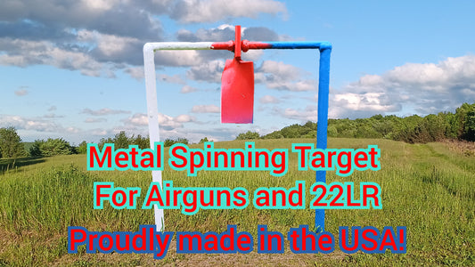 Metal Spinning Target For .30 Airgun &, .22LR (Red, White & Blue!)